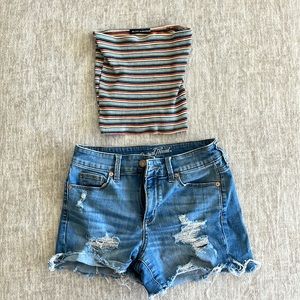 Shorts and tube top sold together